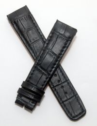 23/20 mm black crocodile style genuine leather watch strap to fit Baume & Mercier Hampton Spirit 65394 models