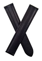 17/16 mm Dark Brown leather strap with matching brown stitching to fit Cartier watches with deployment clasps