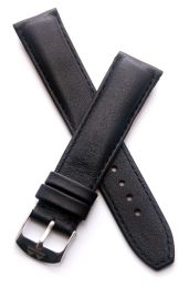 20 mm Black genuine leather pin buckle strap with black stitching to fit TAG Heuer F1 models with 20 mm lug width