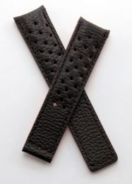 20/18 mm dark brown buffalo grain genuine leather strap with brown stitching & orange lining to fit TAG Heuer 300SLR CAR2112 models - please read clasp fitment notes