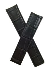 20/18 mm dark brown crocodile-style leather strap with brown stitching to fit TAG Heuer Carrera & Grand Carrera models listed below - please read clasp fitment notes