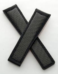 22/18 mm black leather strap with genuine carbon fibre inserts to fit TAG Heuer Carrera/Grand Carrera models listed below - please see clasp fitment notes