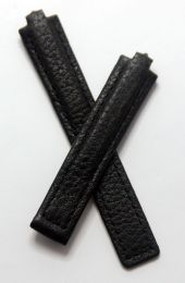 Black Buffalo Grain leather deployment type strap with black stitching to fit TAG Heuer Kirium Ladies watches listed